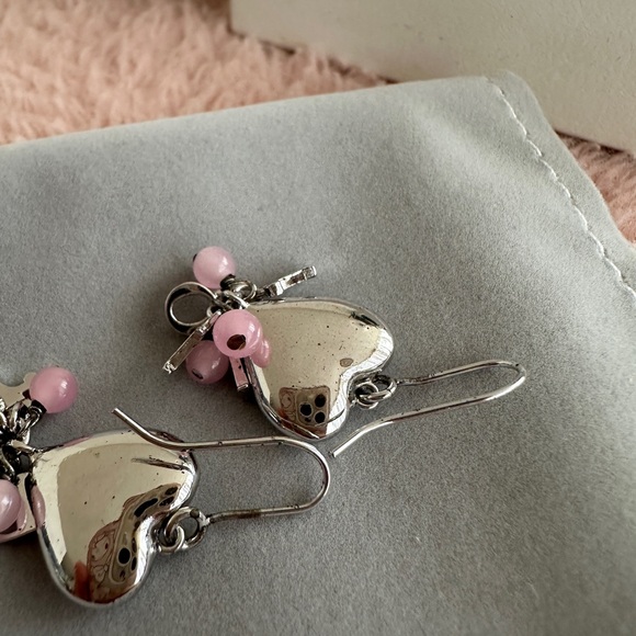 Christian Dior Bead Heart Logo Drop Vintage Earring - Picture 6 of 9